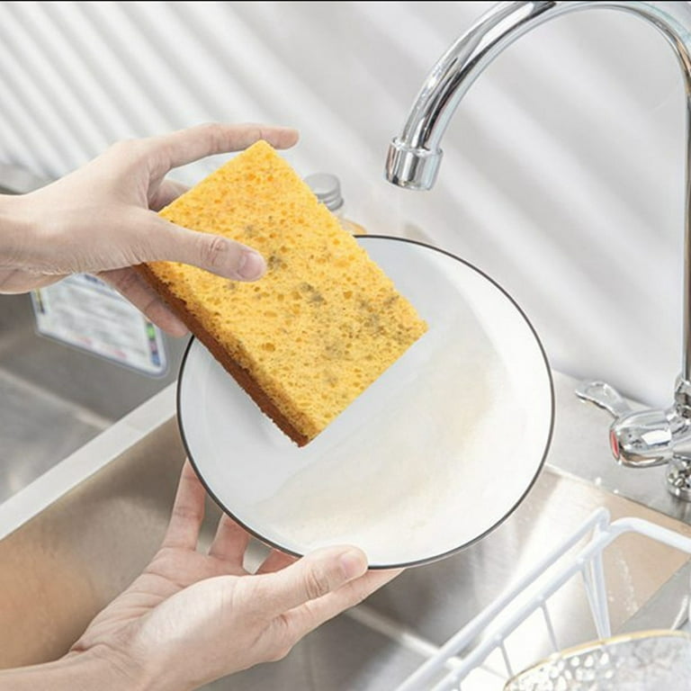 Yellow Biodegradable Cellulose Sponge Cleaner Pot Scrubber Dishes