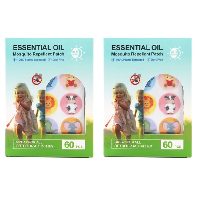Paquete de 120 pegatinas repelentes de mosquitos curativas para niños, ingredientes de hierbas naturales, parches de insectos de aceite esencial de citronela no tóxicos para niños pequeños, bebés, ni TUNC Sencillez