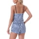 thumbnail image 3 of Conjunto de pijamas de satén para mujer INSPIRE CHIC, ropa de dormir, tops de tirantes con pantalones cortos, ropa de casa, rayas azules, 3 of 6