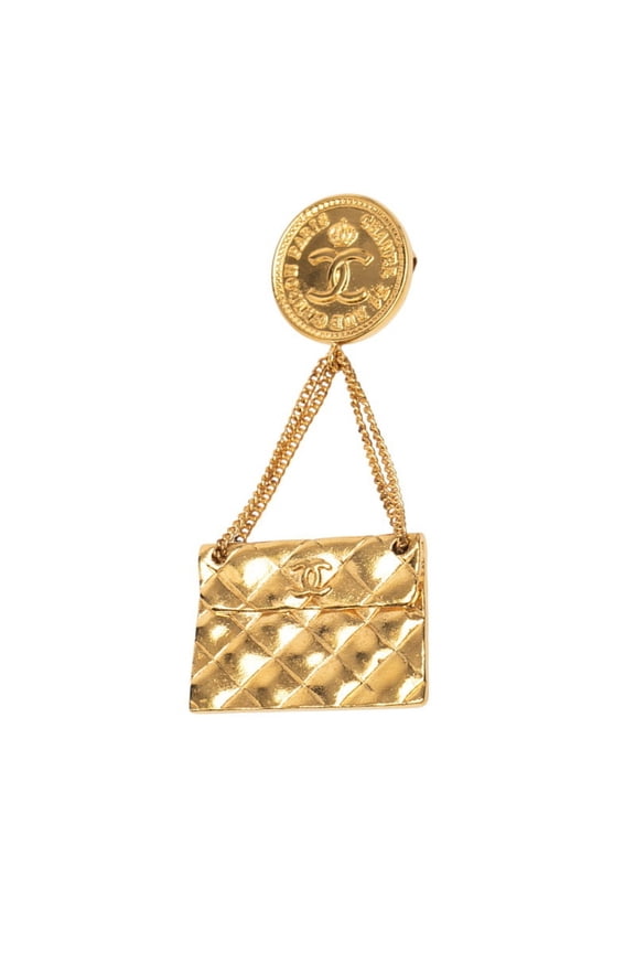 Pre-Owned Chanel Coco Mark Medal Matelasse Bag Motif Brooch Gold Plated Women's CHANEL (Good)