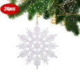 thumbnail image 2 of 24 x Adornos para árboles de Navidad con copos de nieve Adornos para árboles de Navidad blancos con purpurina, 2 of 6