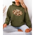 thumbnail image 6 of Floral Football Hoodie for Women & Teen Girls Boho Game Day Sweatshirt, Army Green Hoodie, XL, 6 of 8