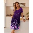 thumbnail image 2 of Ekouaer Nightgowns for Women Short Sleeve House Dresses with Pockets Pleated Moo moos Floral Print Mumu Dress, 2 of 6