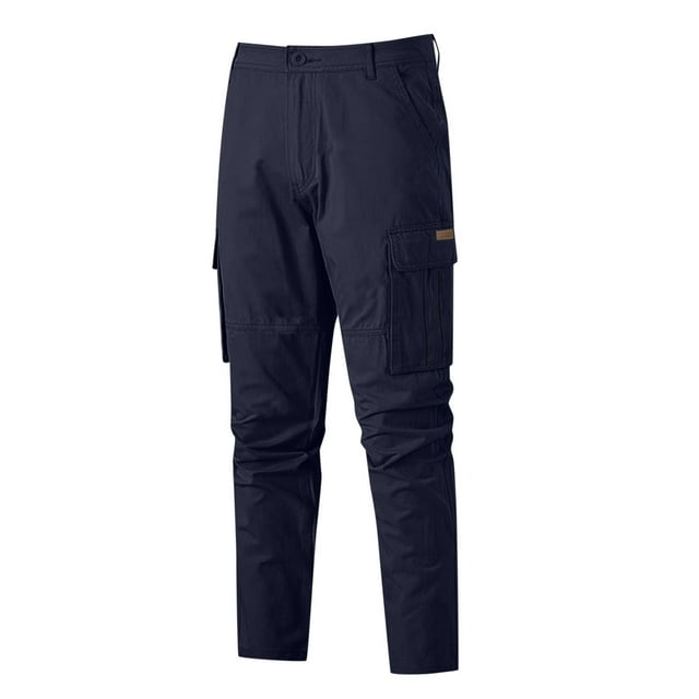 Pantalones cargo para hombre, pantalones informales para senderismo - Algodón, múltiples bolsillos, corte holgado