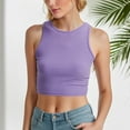 thumbnail image 2 of Women Casual Basic Sleeveless High Neck Rib-Knit Y2k Crop Tank Top, 2 of 3