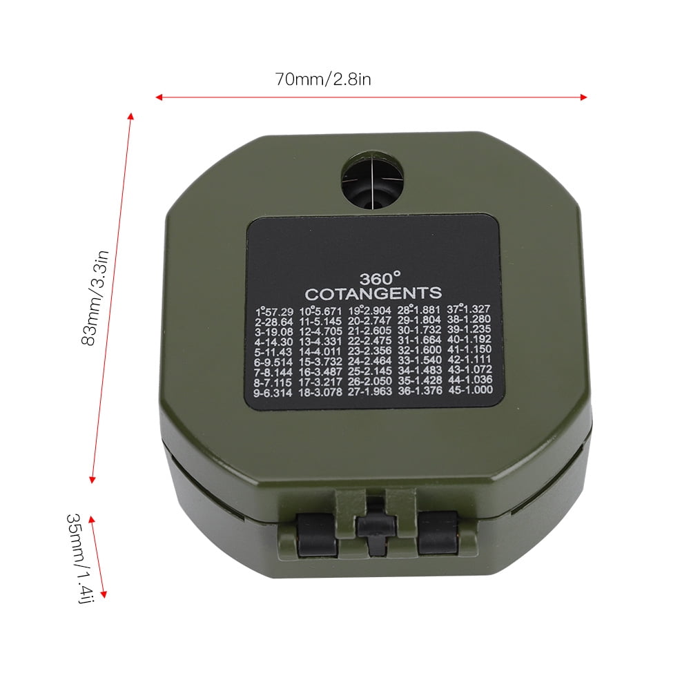 Outdoor Compass, Shockproof Weahter Resistant Compass Accurate  Declination Adjuster Clear Scale Crush Resistant  For Geological Survey