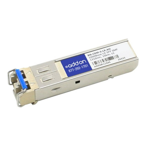 AddOn IBM BN-CKM-S-LX Compatible SFP Transceiver - SFP (mini-GBIC) transceiver module - GigE - 1000Base-LX - LC single-mode - up to 6.2 miles - 1310 nm
