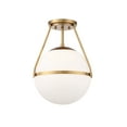 thumbnail image 3 of Trade Winds Hammond Semi-Flush Mount Ceiling Light in Natural Brass, 3 of 6