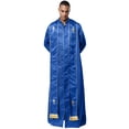 thumbnail image 2 of iiniim Men's Priest Robe with Gold Trim and Cross Front Zip Stand Collar Long Sleeve for Church Worship Royal Blue XL, 2 of 7