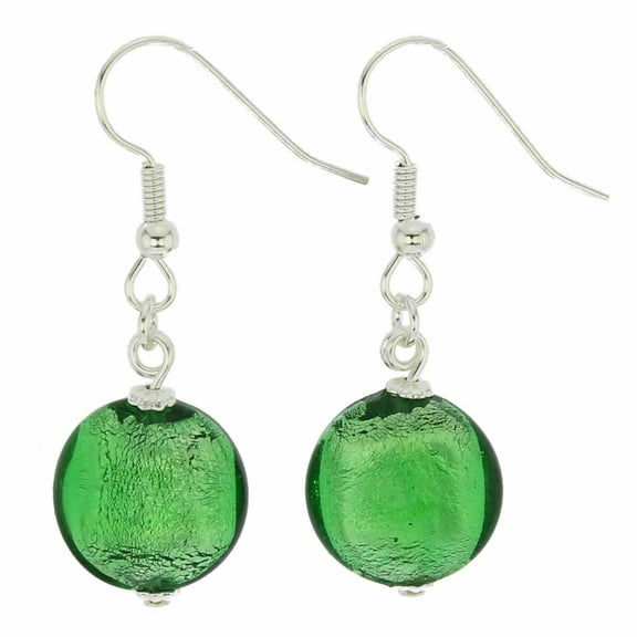 GlassOfVenice Murano Glass Antico Tesoro Disk Earrings - Silver Ocean