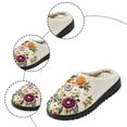 thumbnail image 6 of Flower Women Men Memory Foam Fuzzy Slippers Warm Indoor Outdoor House Shoes, 6 of 9