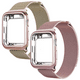 thumbnail image 1 of Kit de 2 Correas metálicas para apple watch de 44mm + Protector lateral de pantalla. Mamá Pulpo  Milanese case lateral, 1 of 3