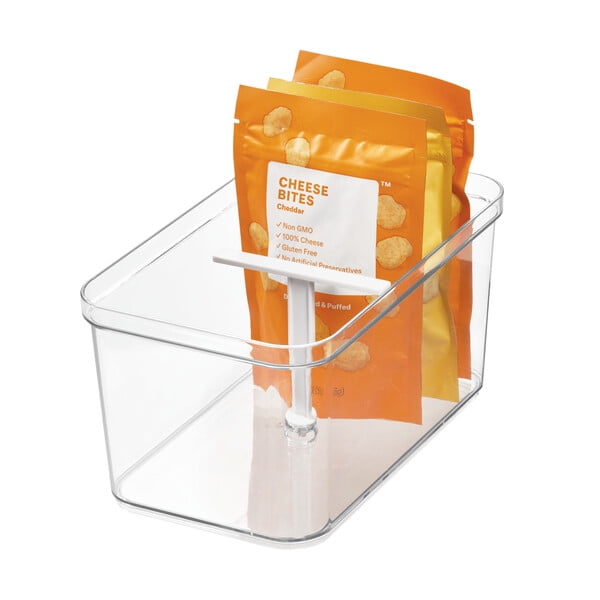 iDesign Crisp Deep Divided Organizer Bin with Handle, 5" x 6" x 10