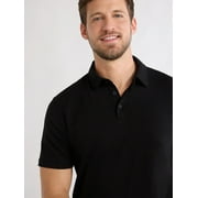 Free Assembly Mens Cotton Polo Shirt with Short Sleeves, Sizes XS-3XL