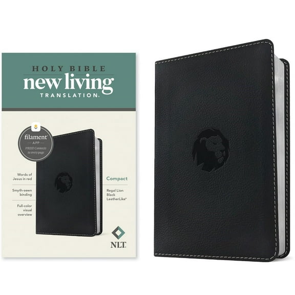 NLT Compact Bible  Filament-Enabled Edition-Black Regal Lion Leatherlike