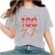 thumbnail image 1 of Camisetas de Cuello de Tripulación de Manga Corta para Mujeres Carta Impresa Camiseta 95% Poliéster 5% Spandex, Manga Corta Cuello Redondo Top Casual para Diario, 1 of 5