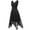 Black, variant on Fesfesfes Women Gowns V-Neck Lace Color Block Draped Patchwork Cute Party Evening Formal Dress or