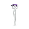 thumbnail image 3 of ANGARA Natural 1.15 Ct. Amethyst with Diamond Classic Ring in 14K White Gold for Women (Ring Size: 12), 3 of 9