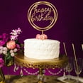 thumbnail image 3 of Happy Birthday Cake Topper Acrylic Gold Twinkle DIY Glitter Cupcake Cake Smash Candle Party Handmade Stick, 3 of 5