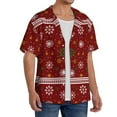 thumbnail image 4 of Fotbe Merry Christmas print Short Sleeve Button Down Shirts for Men Casual Summer Beach Wrinkle Free Shirt-Large, 4 of 7