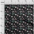 thumbnail image 2 of oneOone Viscose Jersey Black Fabric Floral & Puppies Craft Projects Decor Fabric Printed By The Yard 60 Inch Wide, 2 of 5