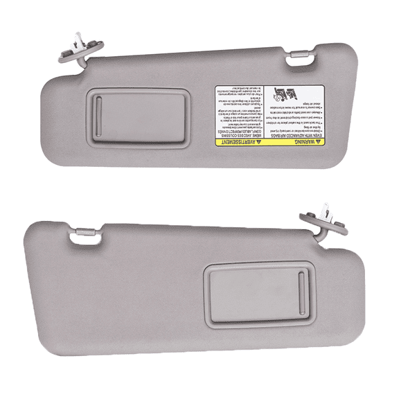Left Driver And Right Passenger Side Sun Visor For Toyota Highlander 2008-2013 With Mirror, Replacement OEM 74320-48500-E0-Pairs-grey