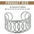 thumbnail image 7 of DESIGNICE Gold Bangles for Women Hollow Geometric Design Chunky Silver Bracelet Adjustable Opening Silver Cuff Bracelets for Women Silver1, 7 of 7