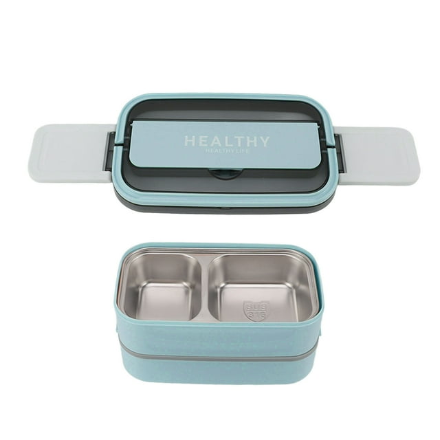 1400 ml Conteneur de nourriture à déjeuner, boîte à lunch, conteneurs à déjeuner, boîte à double caler 316 Encadré en acier inoxydable Boîte à lunch portable avec