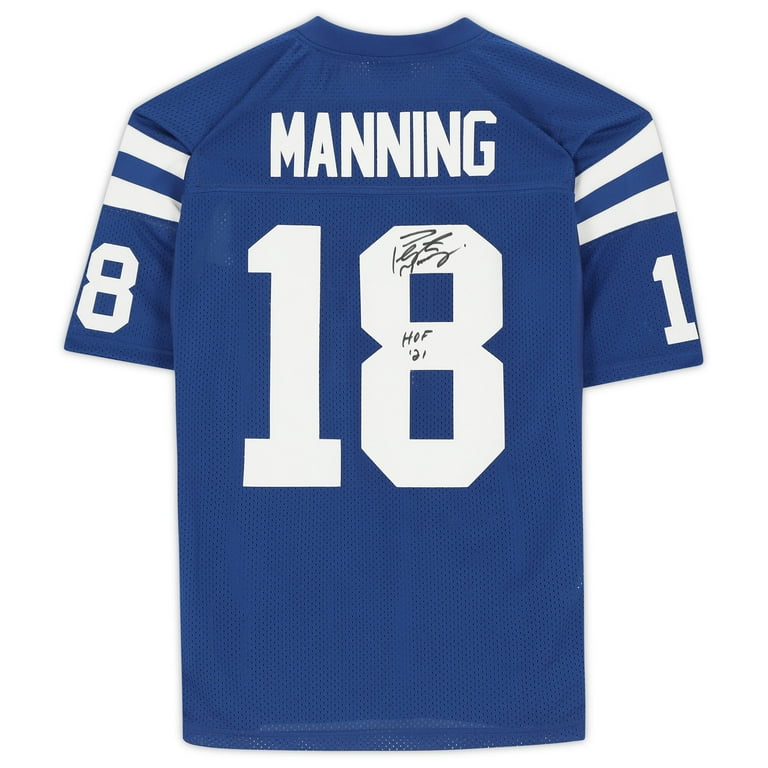 Framed Peyton Manning Indianapolis Colts Autographed Blue Mitchell