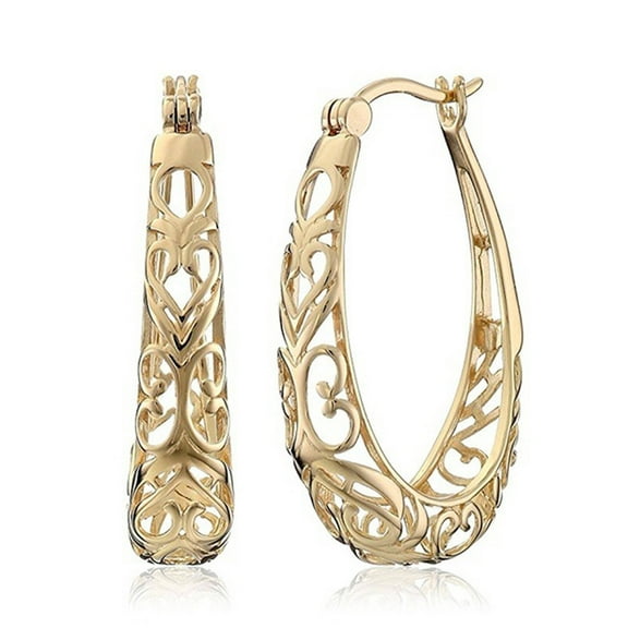 DESIGNICE Sterling Silver Earrings,Heart-Shaped Cutout Earrings Silver,Formal 925 Sterling Silver Earrings,Gold