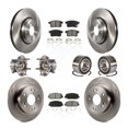 thumbnail image 1 of Transit Auto Front Rear Wheel Hub Bearings Assembly Disc Brake Rotors and Semi-Metallic Pads Kit (10Pc) for Car Honda Accord - Left Right Side (Driver Passenger) KBB-123163, 1 of 10