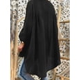 thumbnail image 2 of Women's Plus Size V-Neck Loose Fit Tunic Top, Long Sleeve Pullover Blouse with Side Slit for Vacation, Beach, Everyday & Casual Wear, 2 of 4