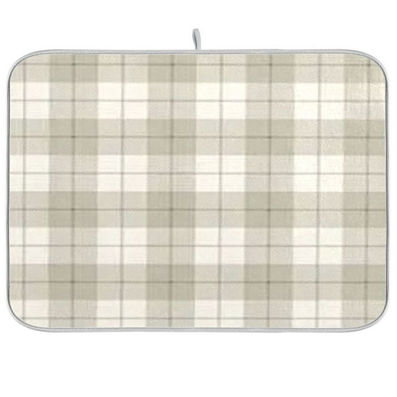 Dish Drying Mat for Kitchen Counter | Reversible, Super Absorbent & Hanging | 16x18 / 18x24 Inch (S/M)，Grid