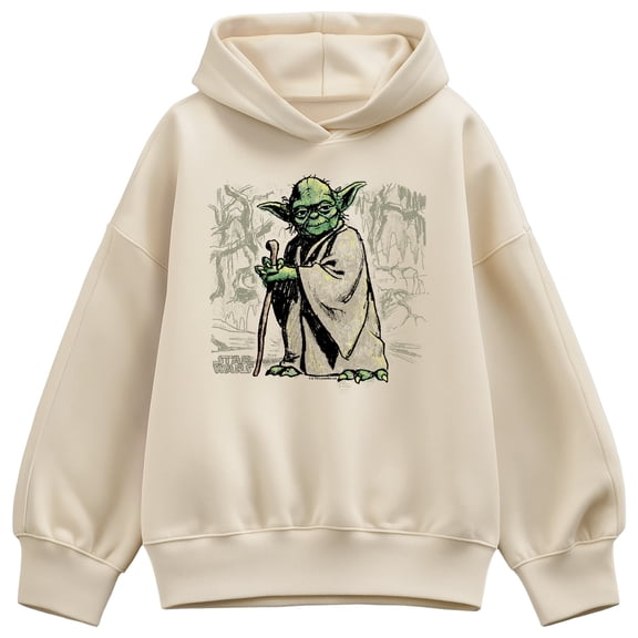 Star Wars - Yoda Sketch Oversized Fleece Hoodie Sweatshirt