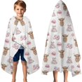 thumbnail image 3 of White Highland Cow Dress Shoe Pattern Hooded Bath Towel，60"x35" for Ages 3 To 12 Kids, Quick Dry Lightweight Soft Microfiber Hood Beach Towel Cover Up for Kids, 3 of 7