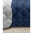 thumbnail image 3 of Navy Down Alternative Comforter, Geometric Symmetric Triangular Inspired Isolated Unreal Forms on Plain Backdrop, Microfiber Quilt for All Season, 5 Sizes, Indigo Slate Blue, by Ambesonne, 3 of 3