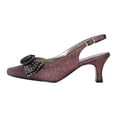 thumbnail image 3 of FLORAL Alaina Women's Wide Width Crystal Rose Bow Glitter Fabric Upper Slingback BRONZE 6, 3 of 6