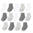 thumbnail image 1 of Fruit Of The Loom Baby Paquete De 14 Calcetines Elásticos De Algodón Grow & Fit Flex Zones - Unisex Niñas Niños (0-6 Meses Gris), 1 of 6