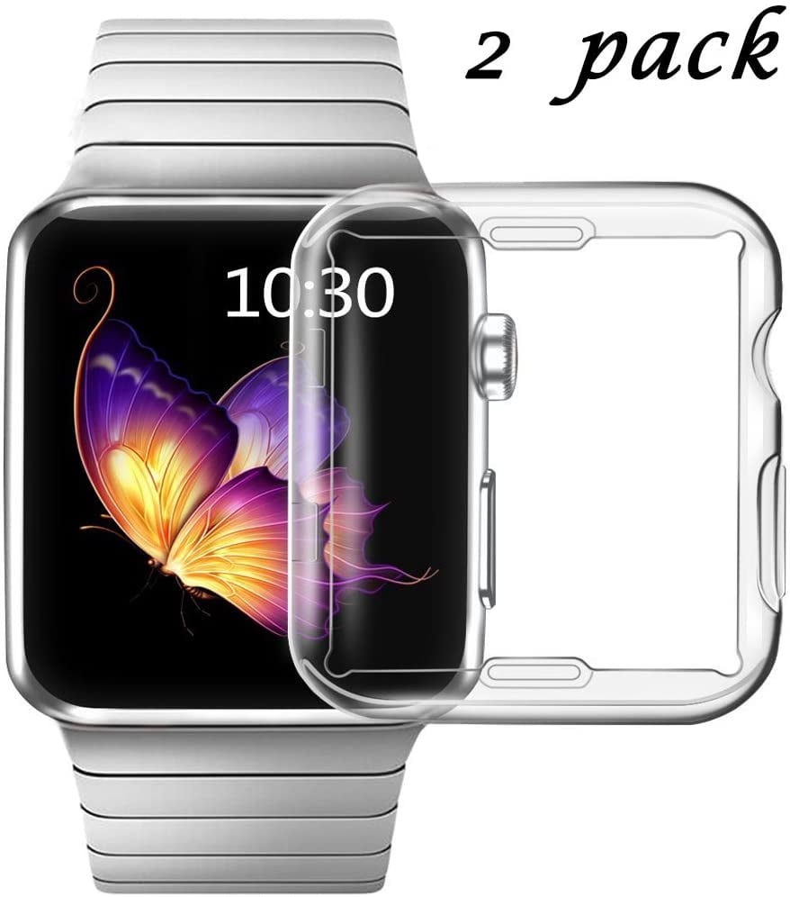Smiling Clear Case for Apple Watch Series 3 38mm with Buit in TPU Screen  Protector - All