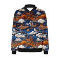 thumbnail image 5 of QATAINLAV Gifts for Mom! Womens Bomber Jacket Long Sleeve Zip Up Halloween Printed Outerwear Lightweight Loose Casual Fall Coats with Pockets Multicolor M, 5 of 6