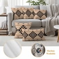 thumbnail image 6 of Brown Black Boho Outdoor Waterproof Pillow Covers, Country Aztec Southwest Geometric Decorative Square Throw Pillowcase Sofa Cushion Sham for Patio/Couch/Chair, 16"x16" 2 Pack, 6 of 8