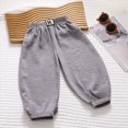 thumbnail image 2 of KPOPLK Toddler Girls Long Harem Pants 9 Months- 15 Years Cotton Linen Baby Baggy Trousers Bloomers Grey Size 5-6 Years, 2 of 4