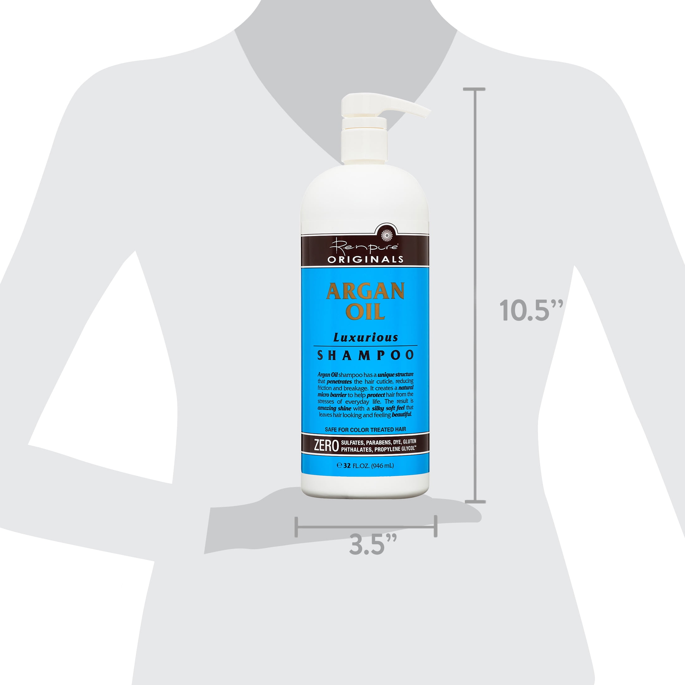 Renpure Originals Argan Oil Luxurious Shine Enhancing Daily Shampoo, 32 fl oz