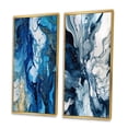 thumbnail image 3 of Designart "Blue Grey Ethereal Elixir IX" Abstract Framed Wall Art Set Of 2 - Blue Abstract Frame Gallery Set For Office Decor, 3 of 6
