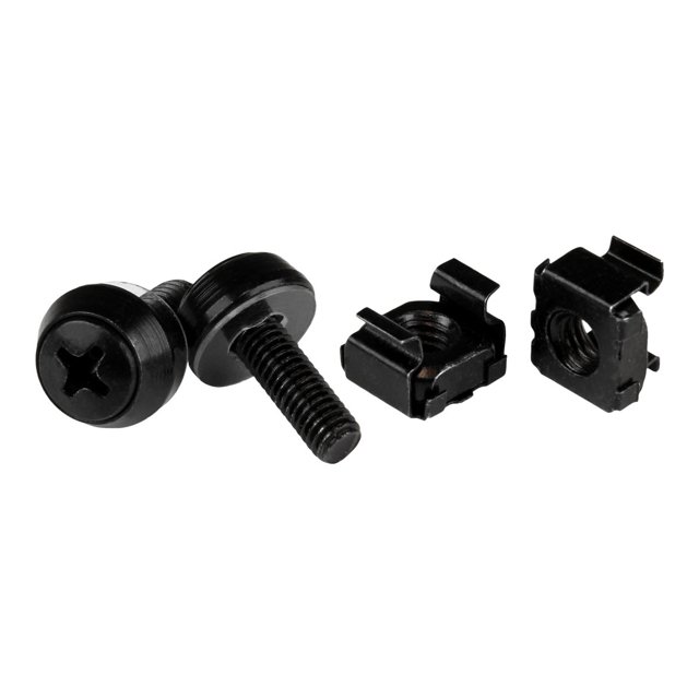 StarTech.com M5 x 12mm Screws and Cage Nuts - 100 Pack - M5 Mounting Screws and Cage Nuts for Server Rack and Cabinet - Black (CABSCREWM52B)