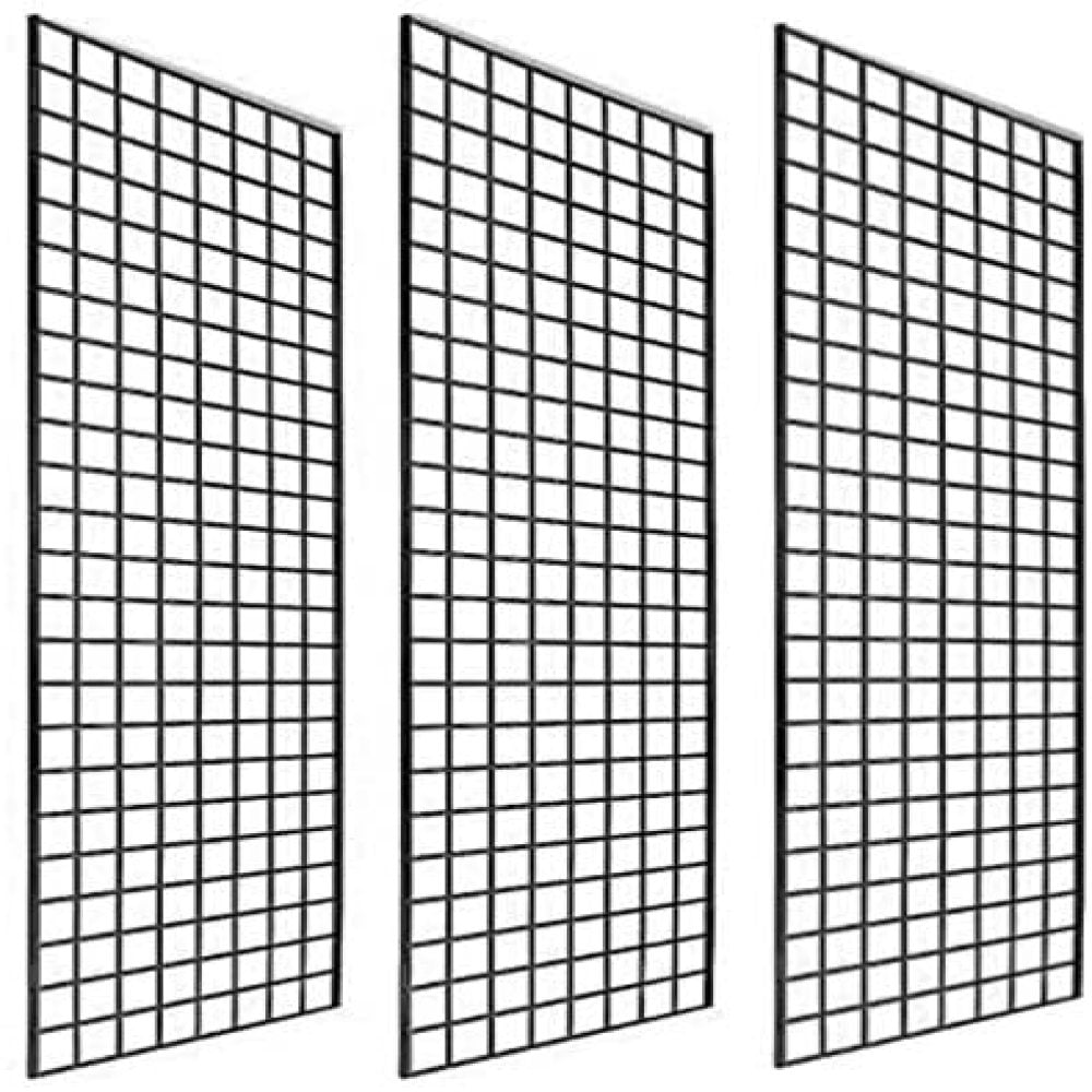 Only Garment Racks Commercial Grade Gridwall Panels Only Garment Racks #1899BLK Black Finish 3PCS 2’ Width x 4’ Height Heavy Duty Grid Panel for Any Retail Display 3 Gridwall Panels Per Carton 