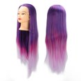 thumbnail image 1 of Cabeza De Maniquí Para Peinar La Cabeza, Práctica De Trenzado, Cabeza De Maniquí De Pelo Femenino De Fibra Sintética Degradado Rosa Púrpura Para Salón De Belleza, 1 of 7