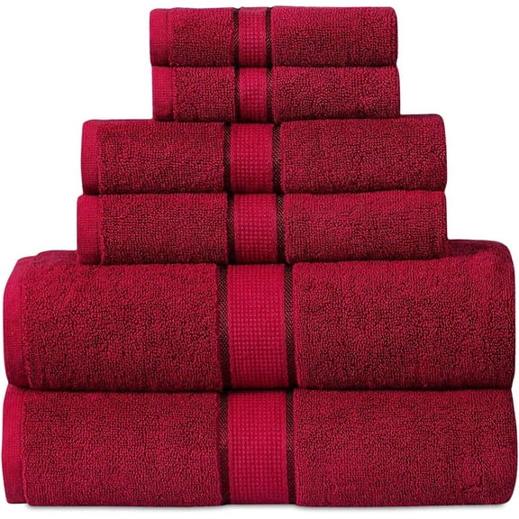 Luxurious Bathroom Towel Set | Absorbent Bath Towel | Hand Towel and Washcloth Set | Hotel Towels | Guest Towel | 600 GSM Bath Towel, 2 Washcloths, 2 Hand Towels, 2 Bath Towels