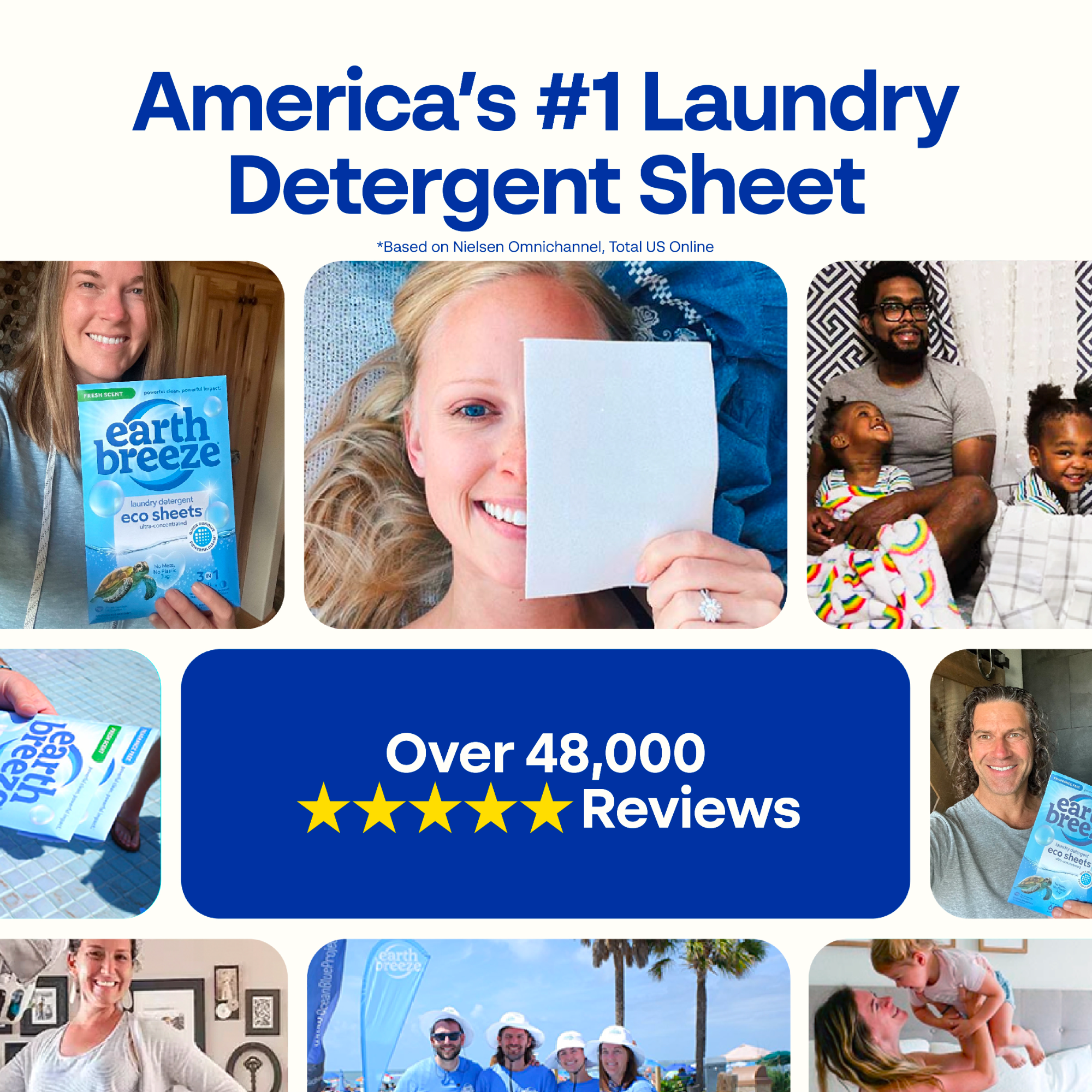 Earth Breeze Laundry Detergent Sheets, Fresh Scent Eco Sheets, 32 Count, 64 Loads