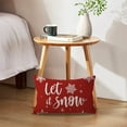 thumbnail image 2 of Red Winter Holiday Decor Throw Pillow Cover 12x20 Set of 2 Farmhouse Christmas Decorations Snowflake/Let It Snow Winter Decorative Rectangular/Lumbar Cushion Covers for Sofa/Couch/Porch, 2 of 6